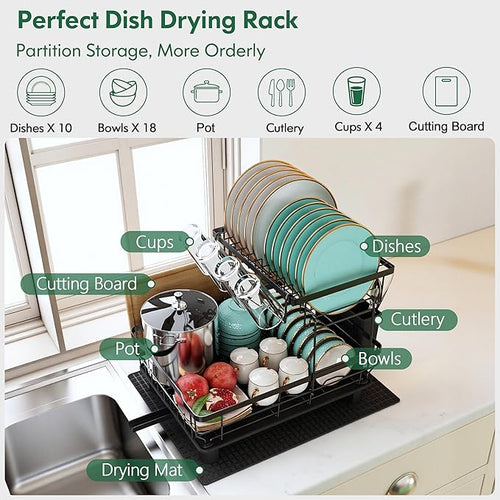 Rackwright 2-Tier Over-Sink Dish Drying Rack
